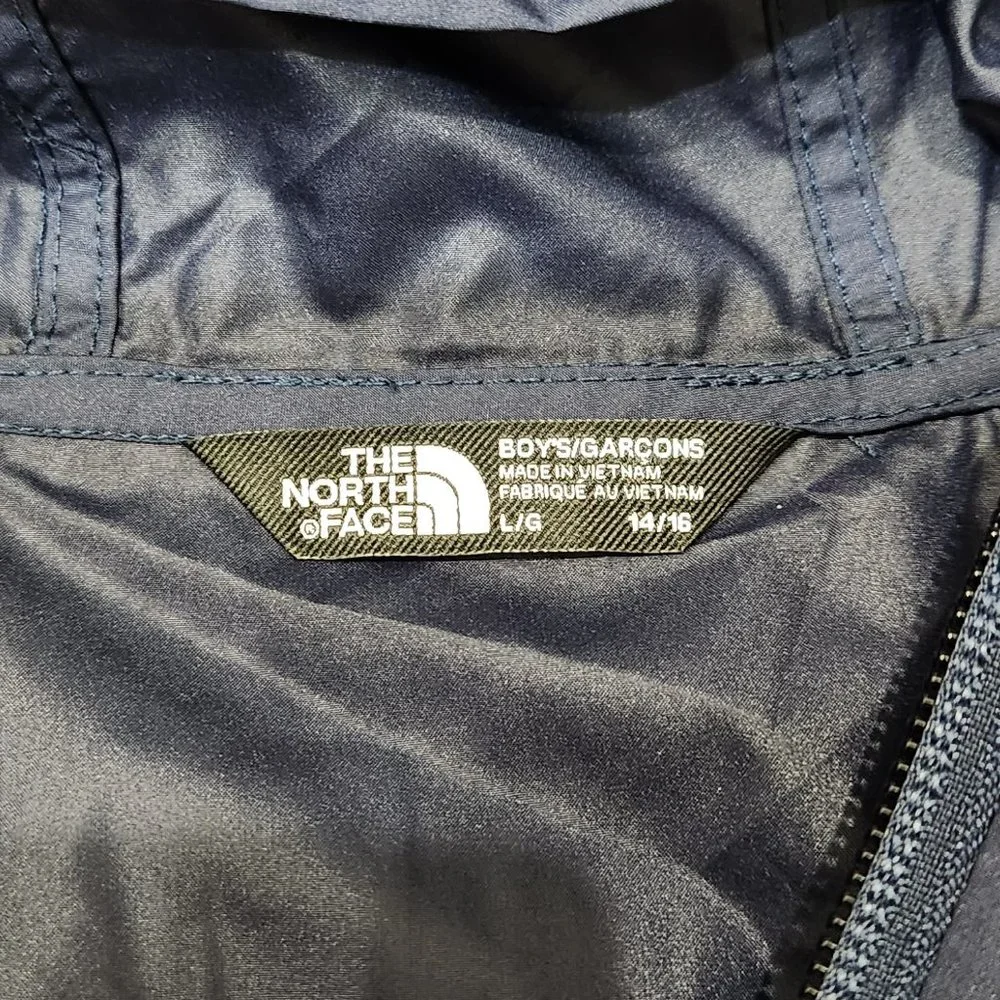 The North Face Boy Cyclone Hoodie Windbreaker Jacket Navy Blue Zipper